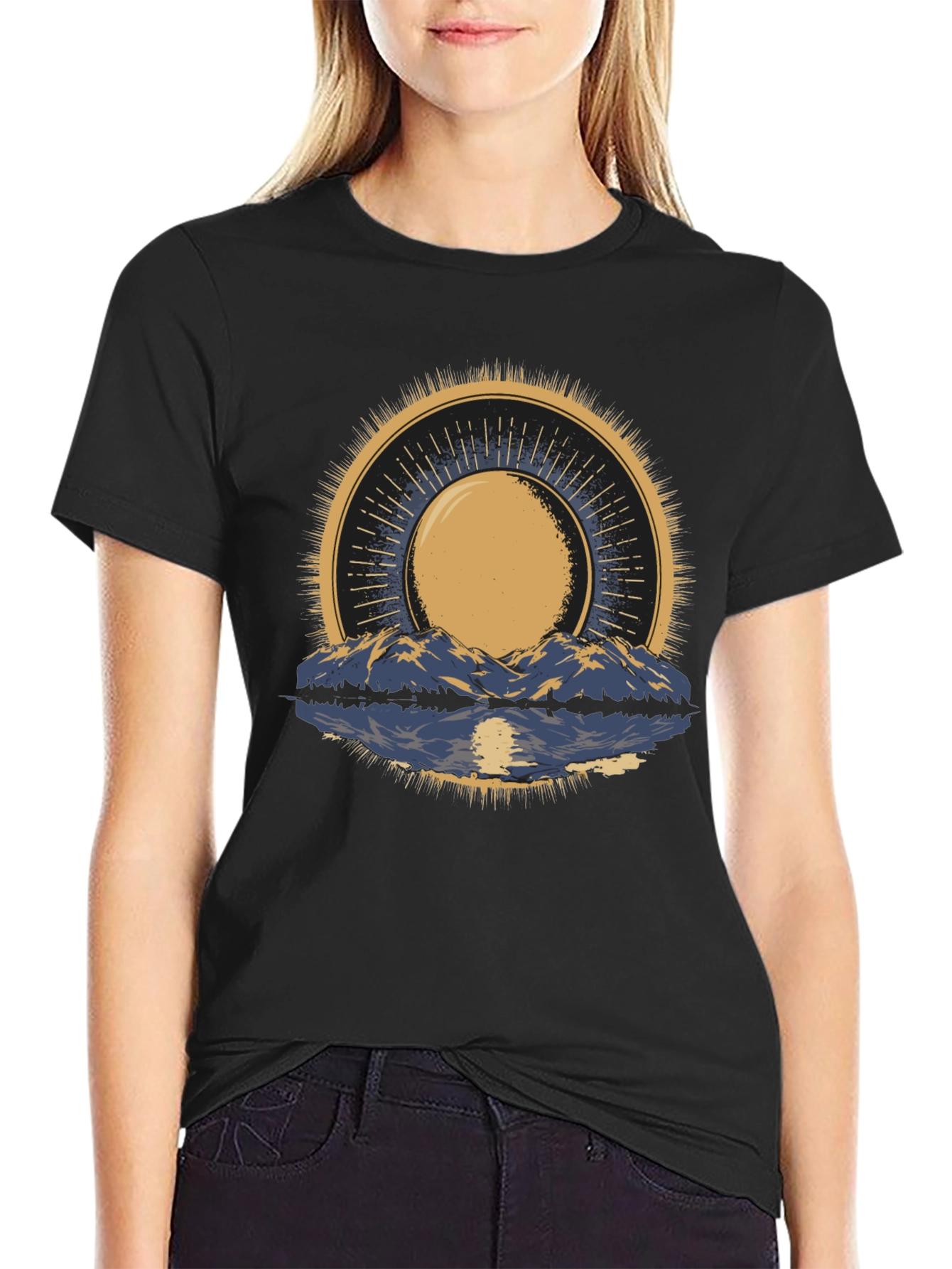 Mountain & Sun Graphic Tee - Black