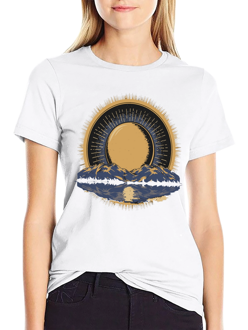 Mountain & Sun Graphic Tee - Black