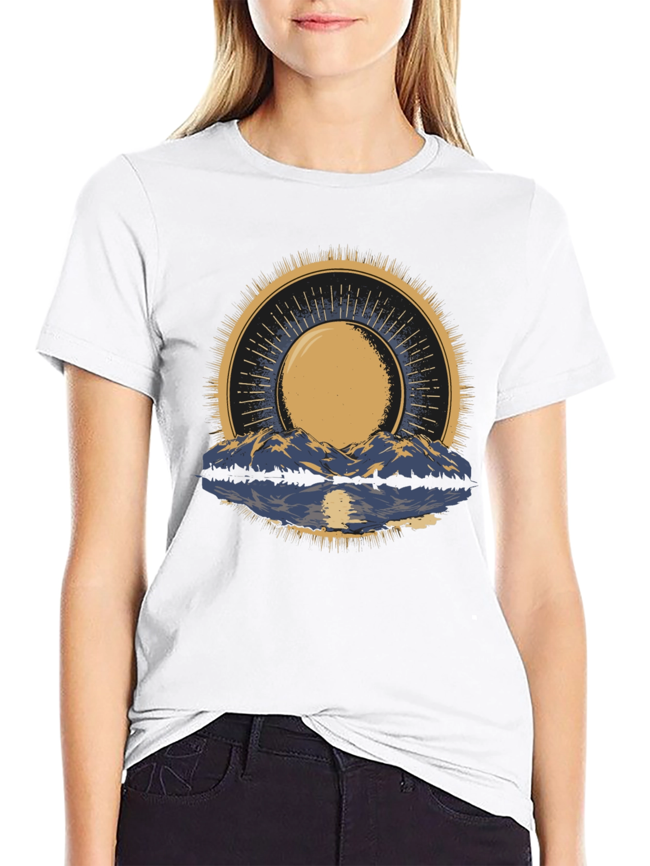 Mountain & Sun Graphic Tee - Black