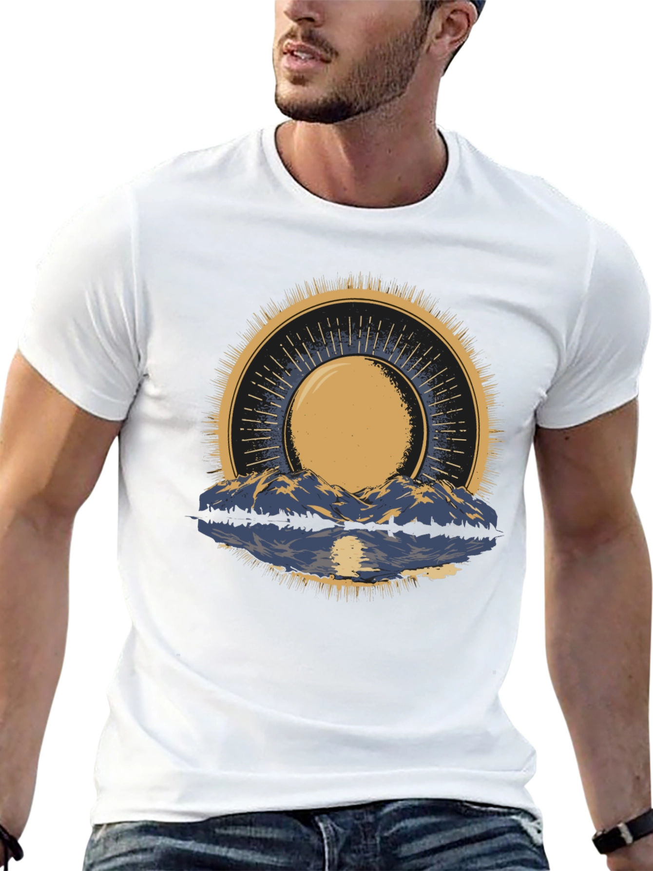 Mountain & Sun Graphic Tee - Black