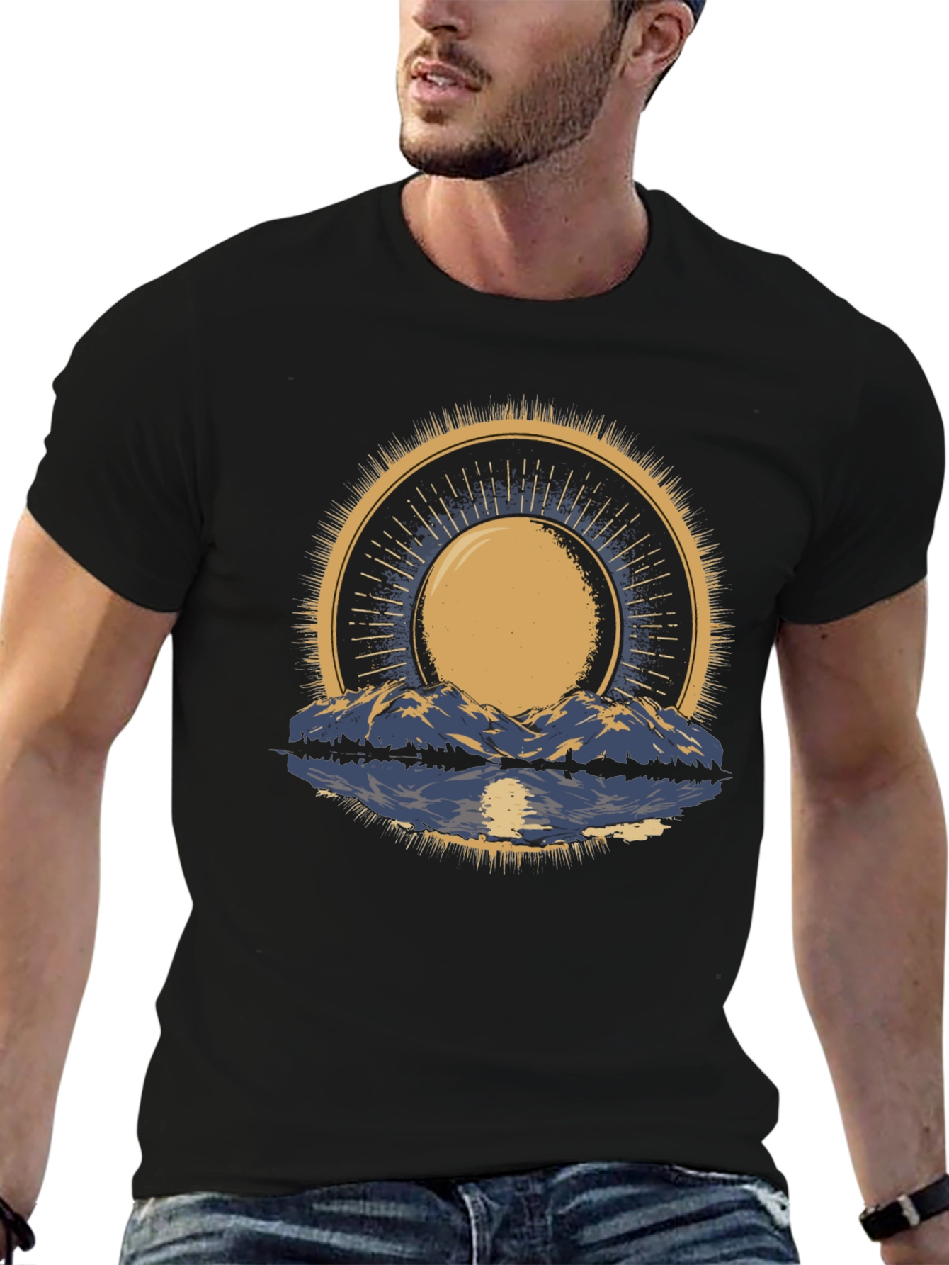 Mountain & Sun Graphic Tee - Black