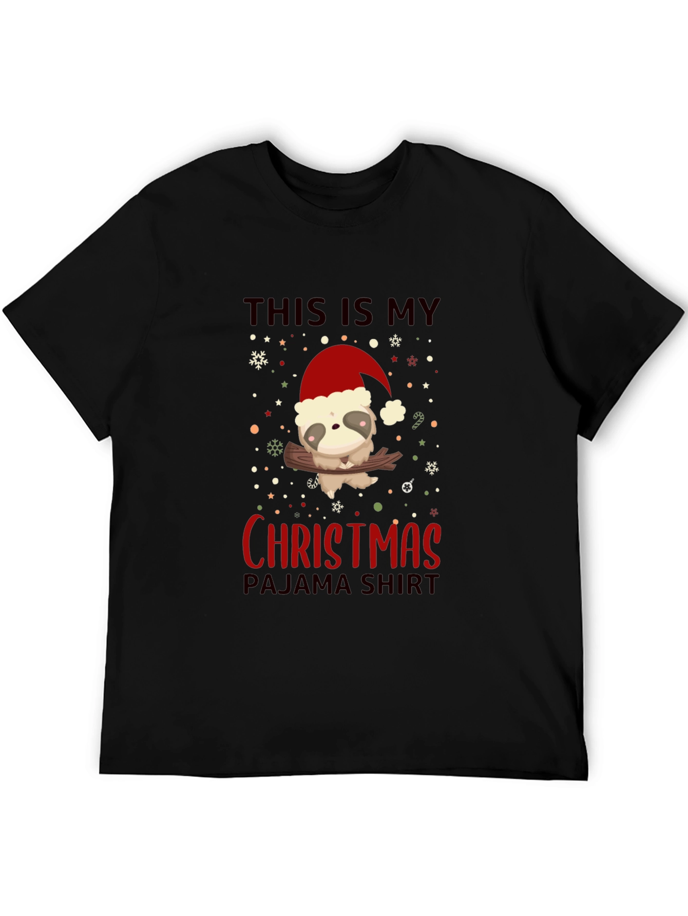 Christmas Sloth Pajama Shirt - Holiday Tee