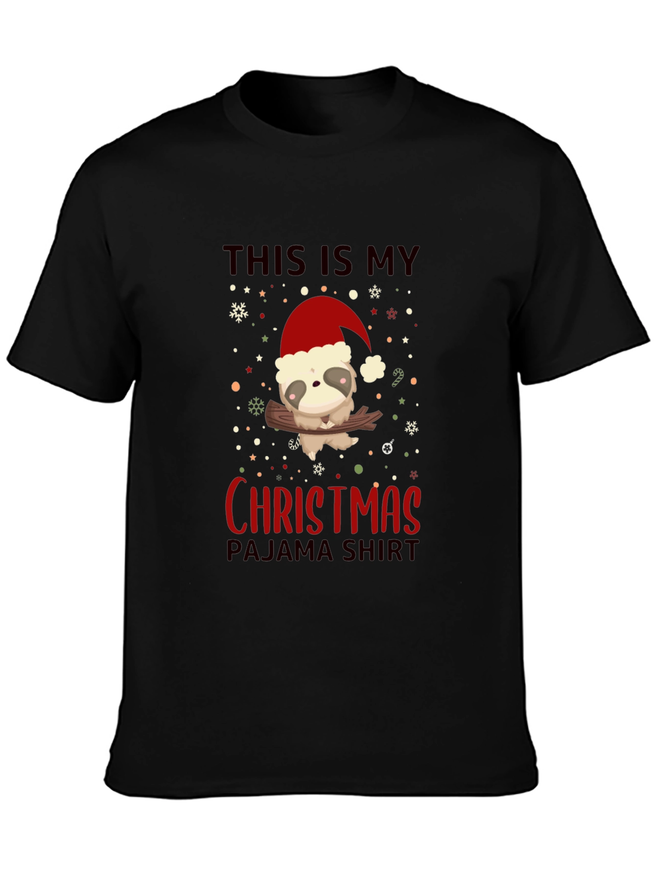 Christmas Sloth Pajama Shirt - Holiday Tee