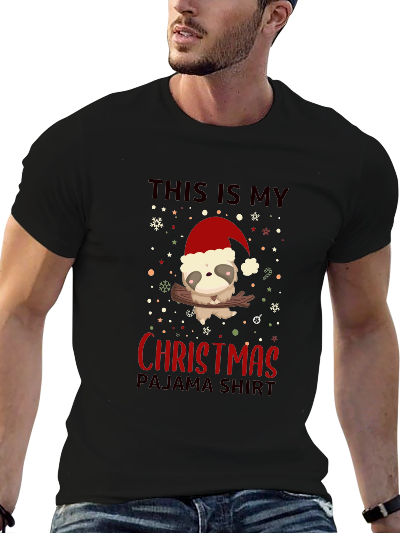 Christmas Sloth Pajama Shirt - Holiday Tee