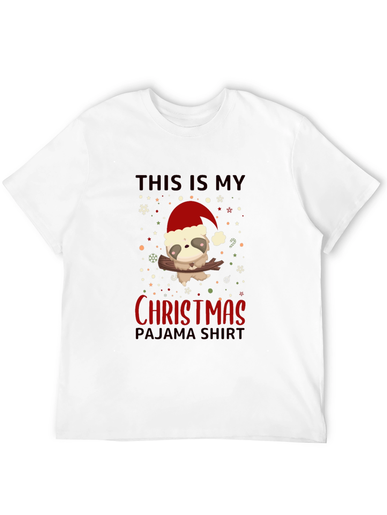 Christmas Sloth Pajama Shirt - Holiday Tee