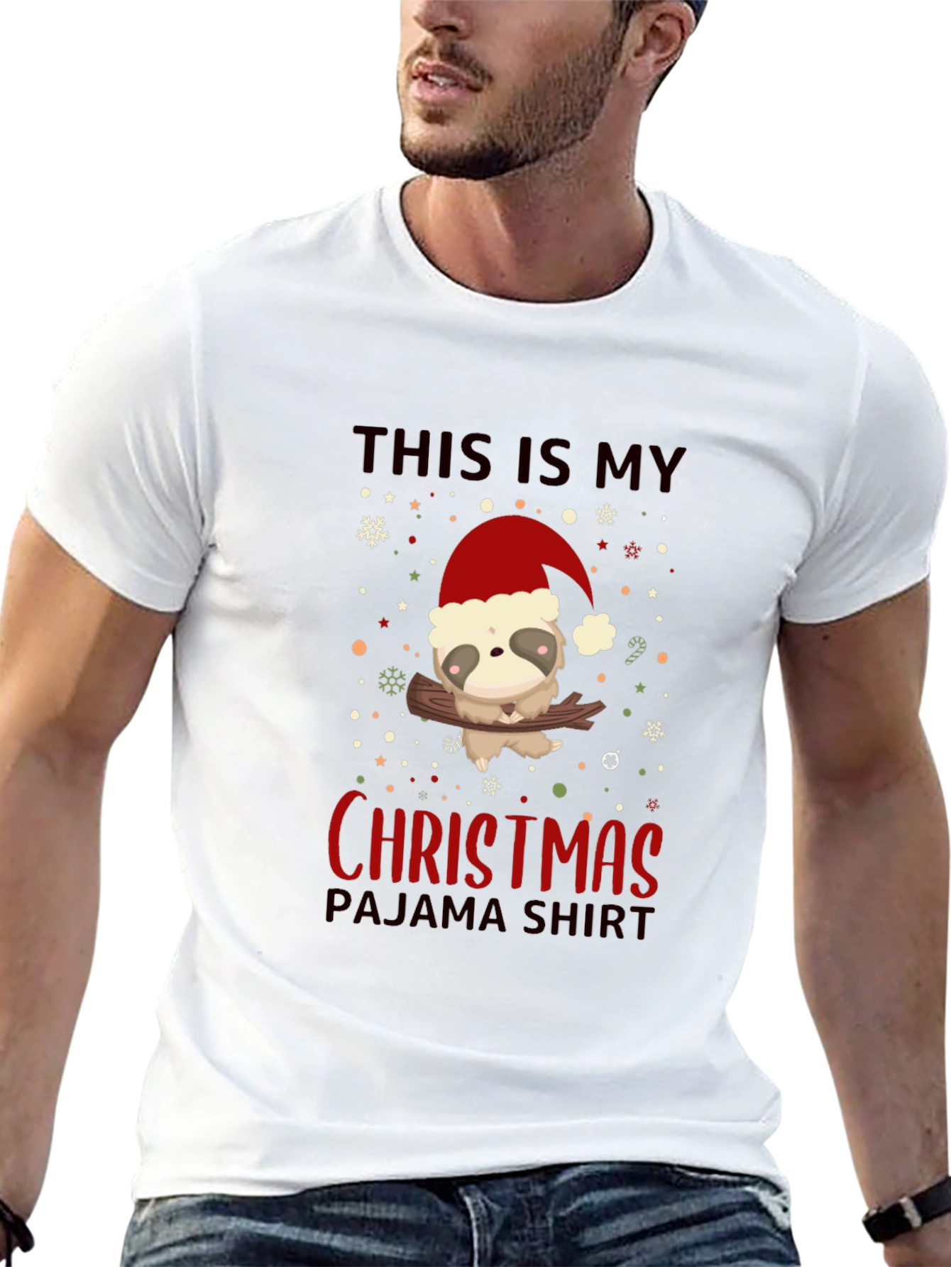 Christmas Sloth Pajama Shirt - Holiday Tee