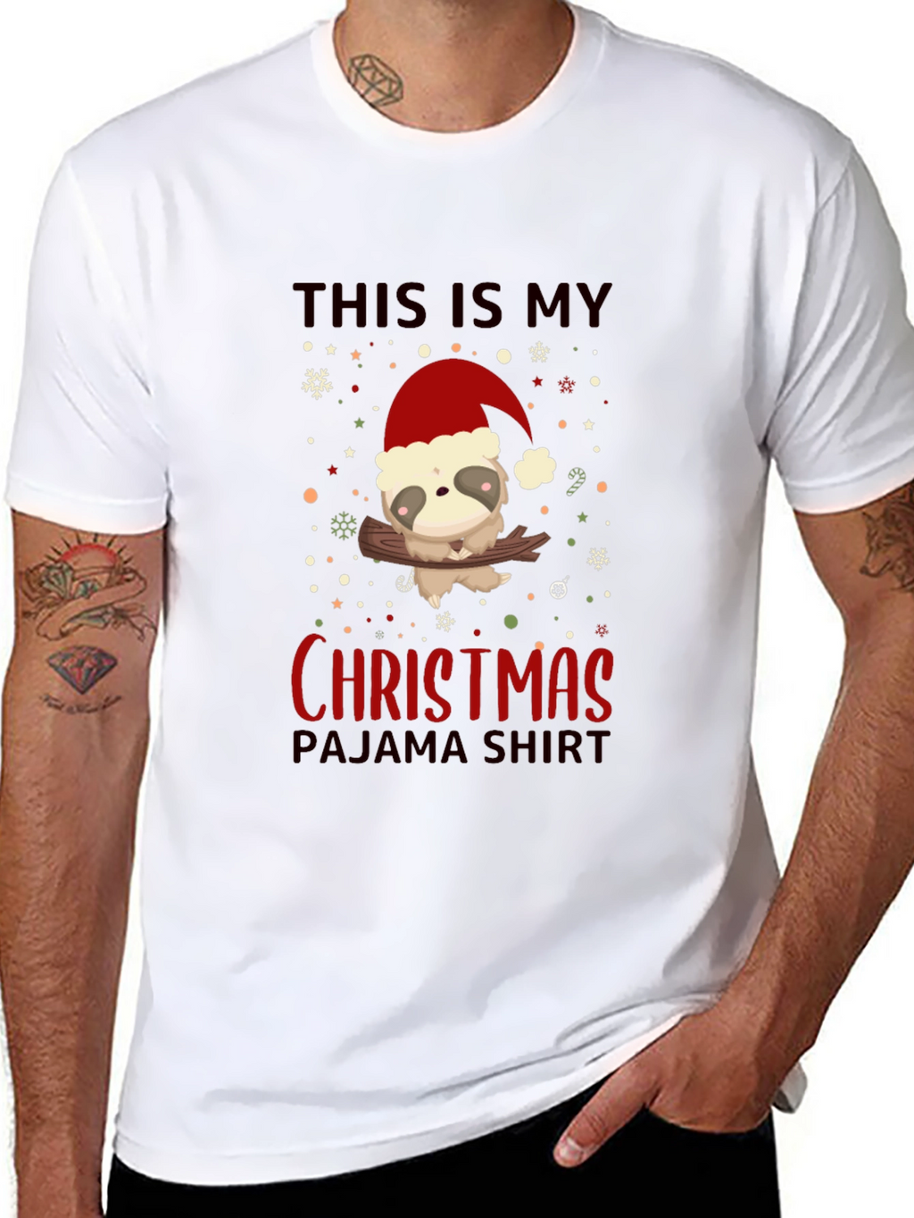 Christmas Sloth Pajama Shirt - Holiday Tee