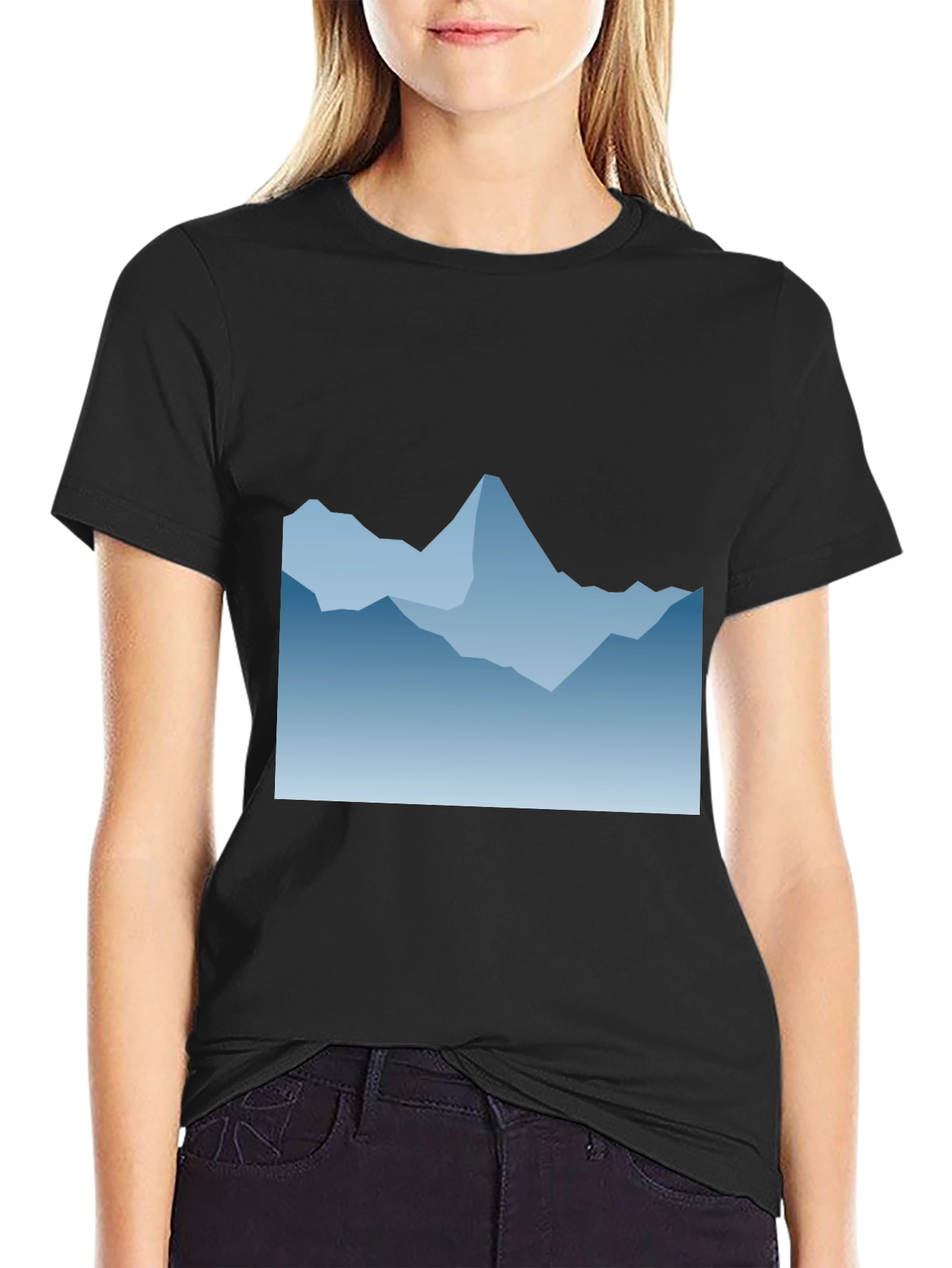 Blue Mountain Graphic Black T-Shirt