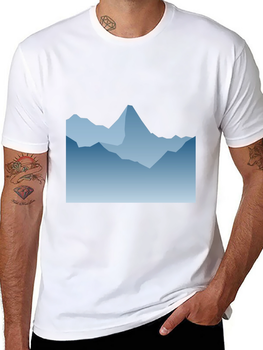 Blue Mountain Graphic Black T-Shirt