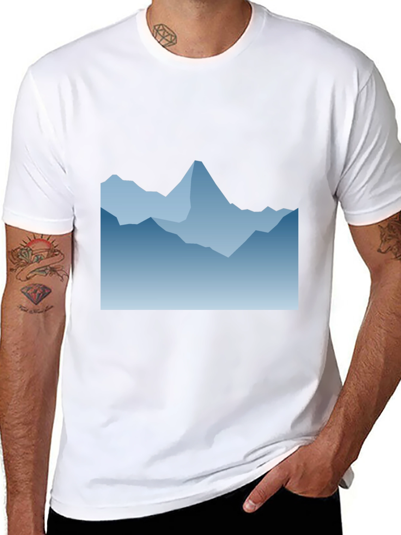 Blue Mountain Graphic Black T-Shirt