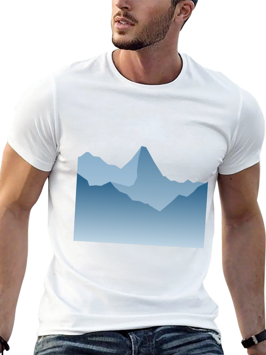 Blue Mountain Graphic Black T-Shirt