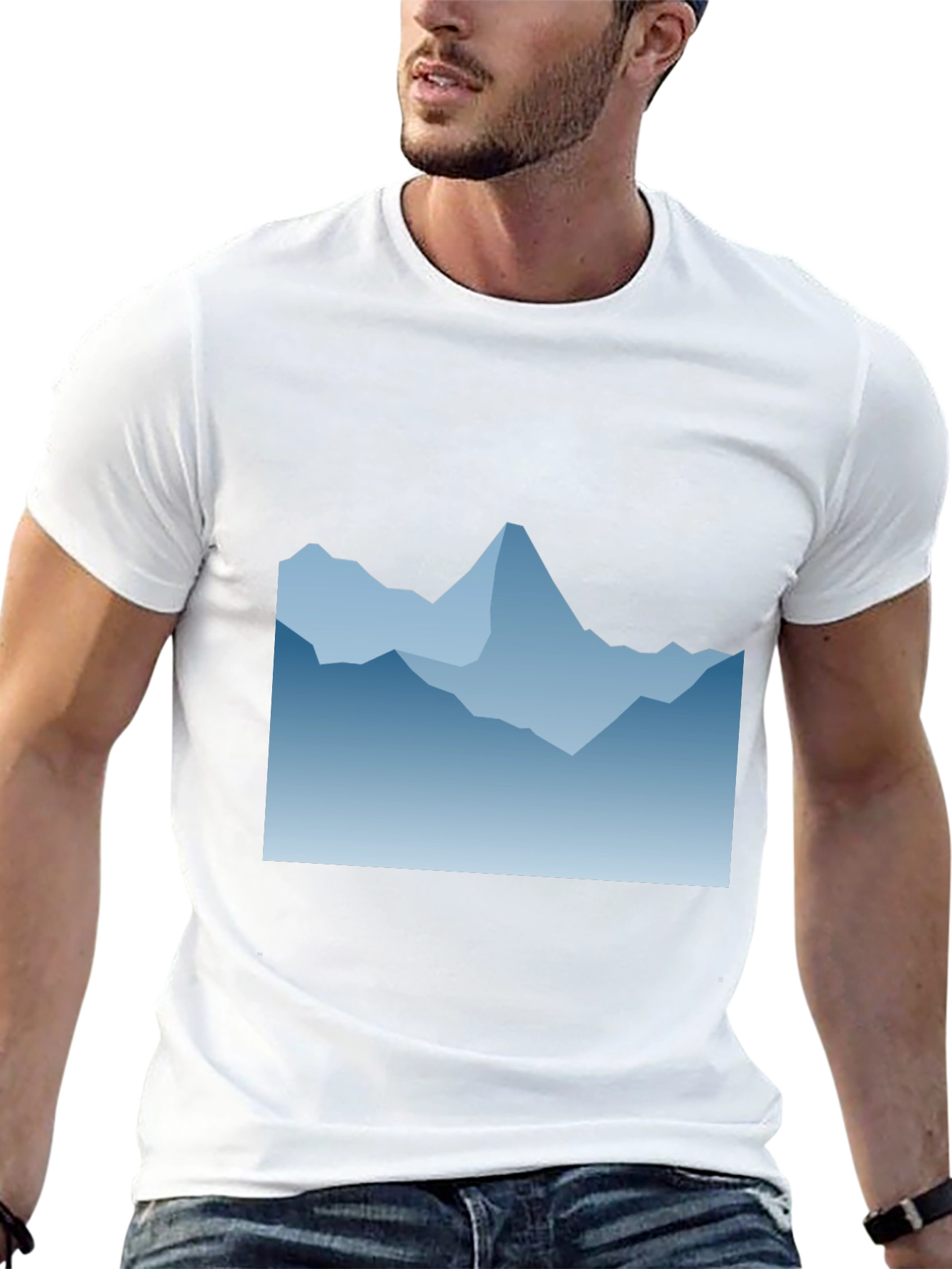 Blue Mountain Graphic Black T-Shirt