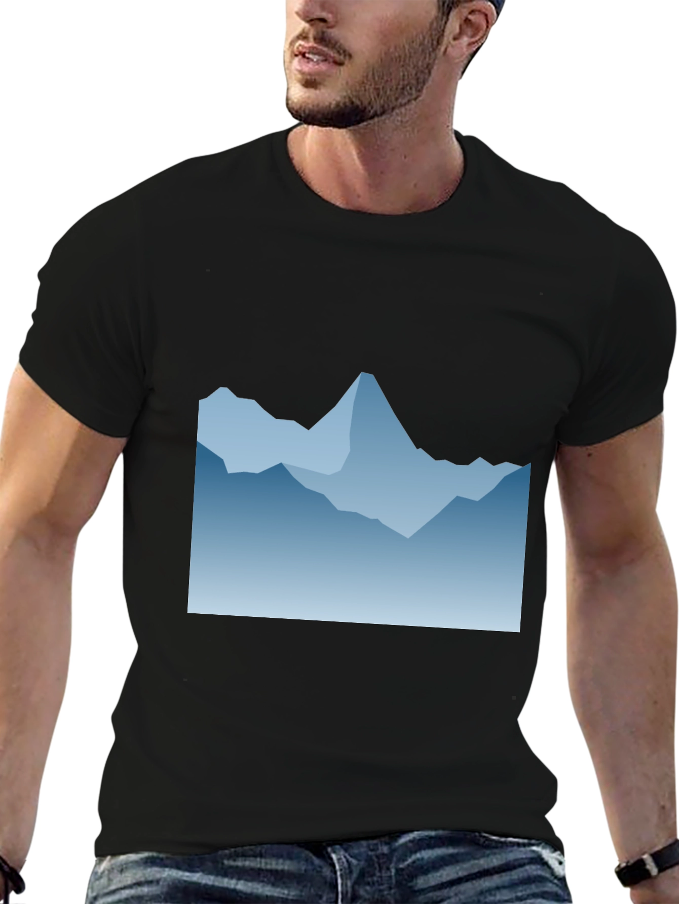 Blue Mountain Graphic Black T-Shirt