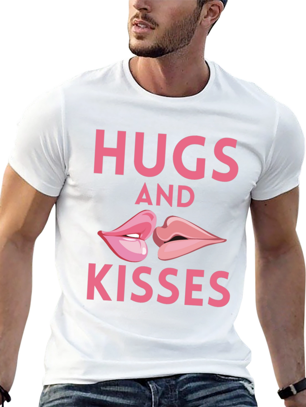 Hugs & Kisses Graphic T-Shirt - Black