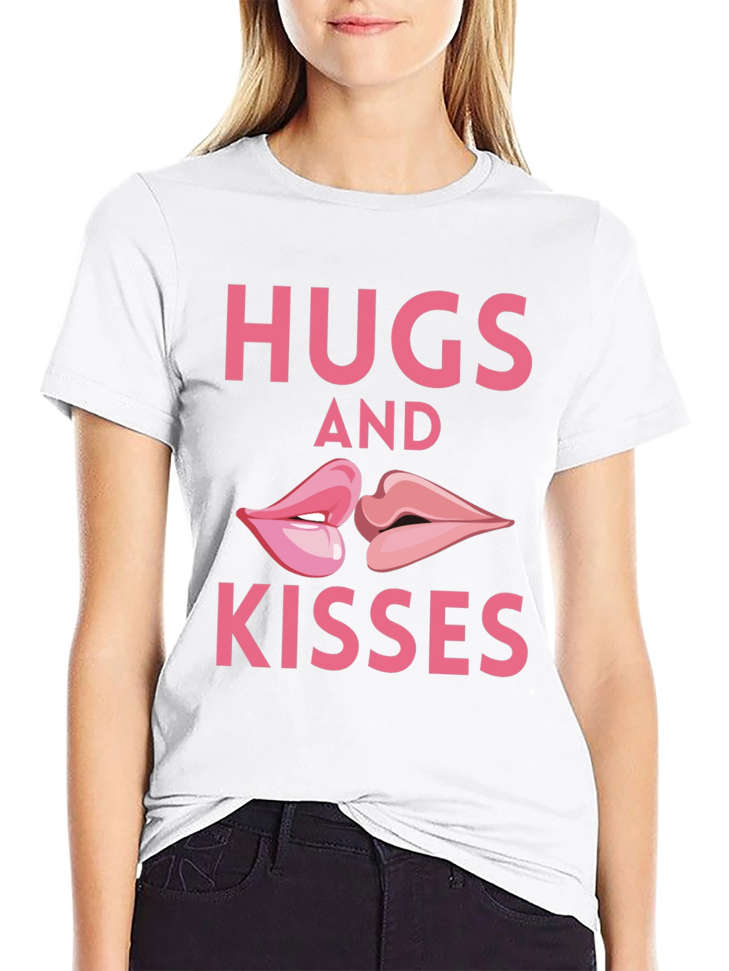 Hugs & Kisses Graphic T-Shirt - Black