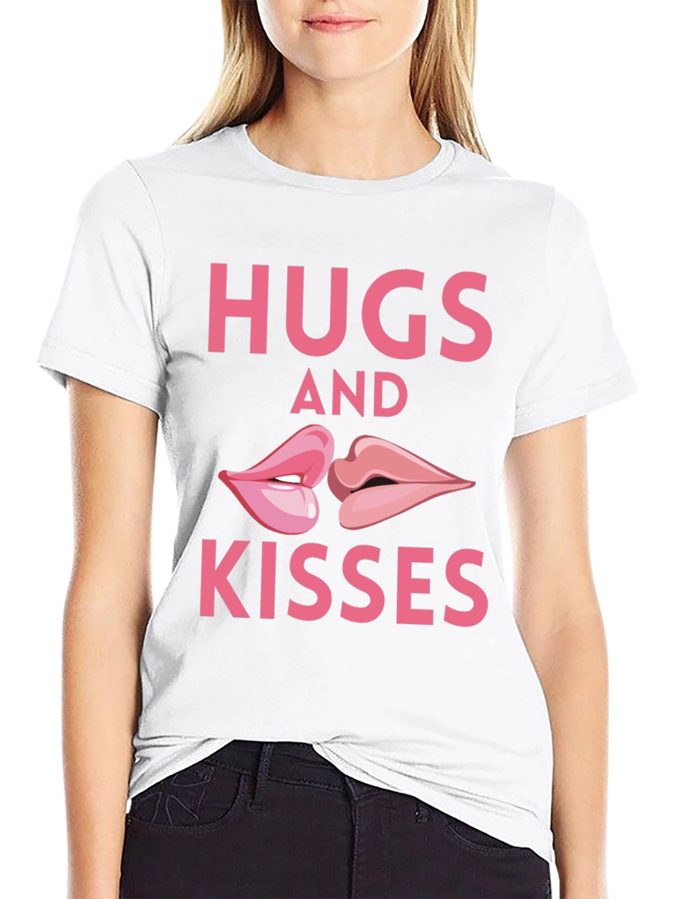 Hugs & Kisses Graphic T-Shirt - Black
