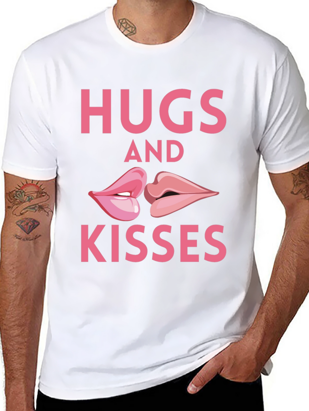 Hugs & Kisses Graphic T-Shirt - Black