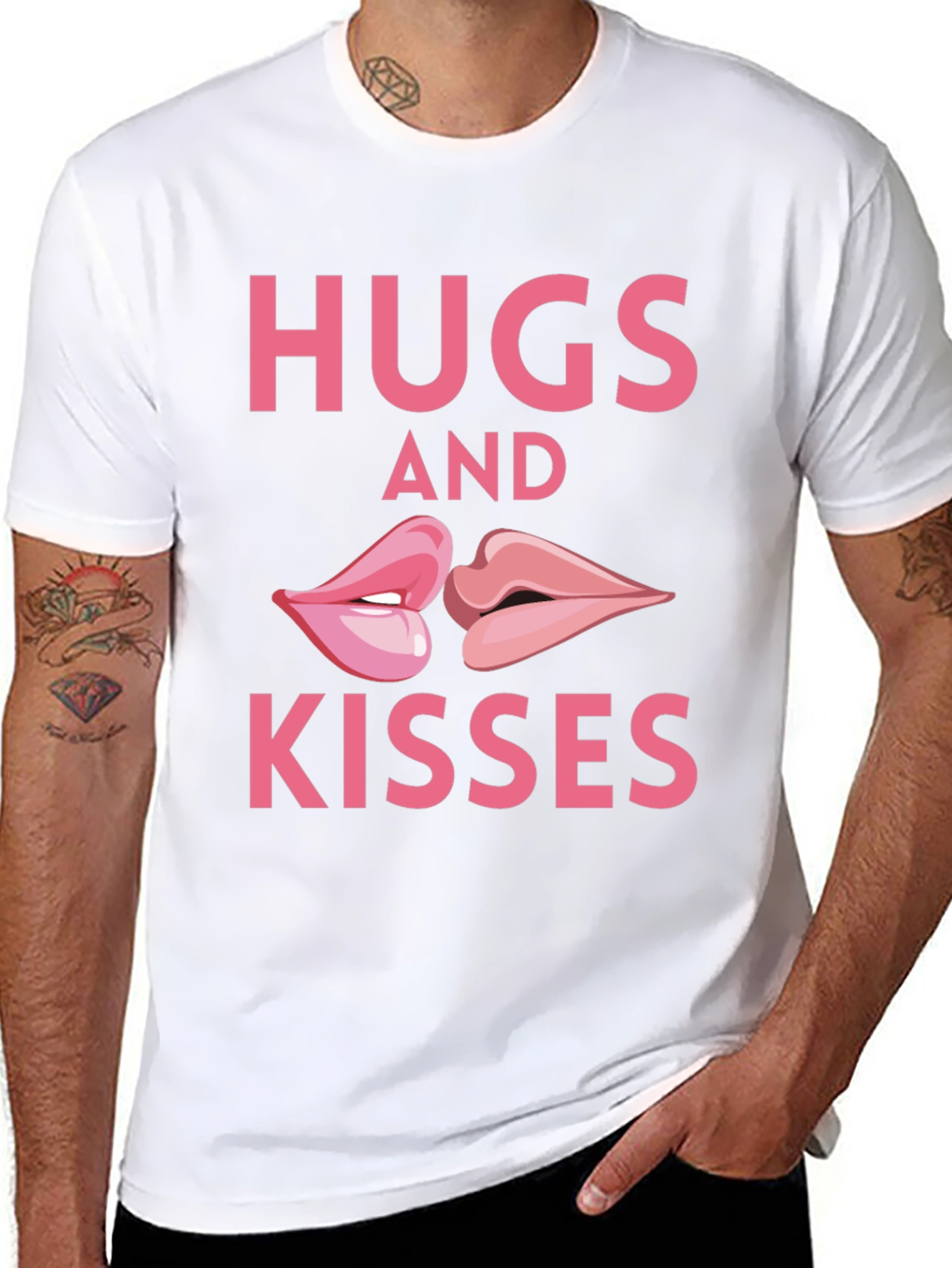 Hugs & Kisses Graphic T-Shirt - Black