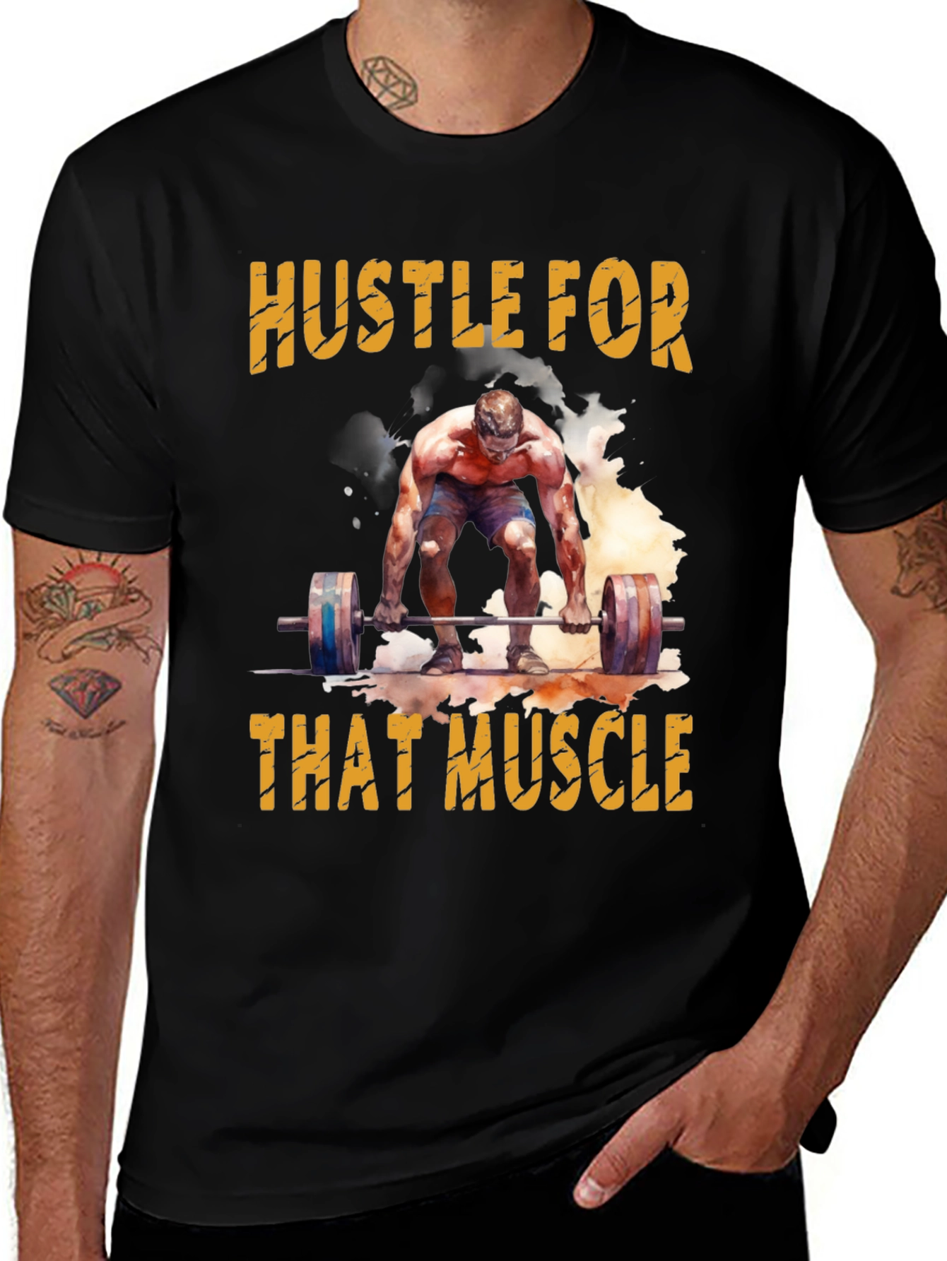 Hustle For That Muscle Weightlifting T-Shirt