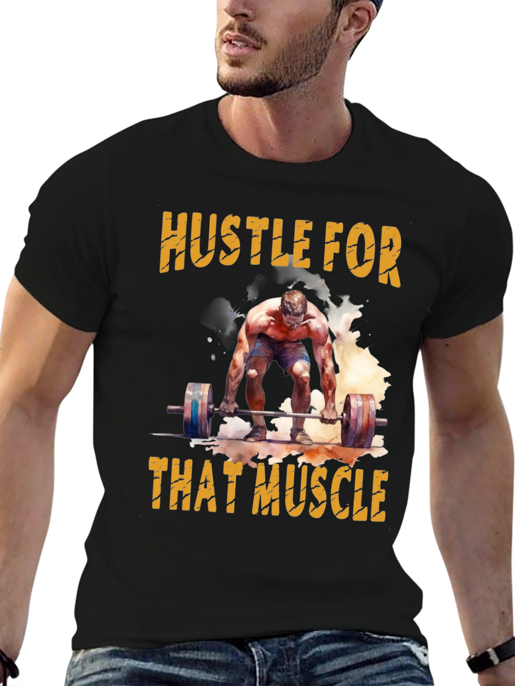 Hustle For That Muscle Weightlifting T-Shirt