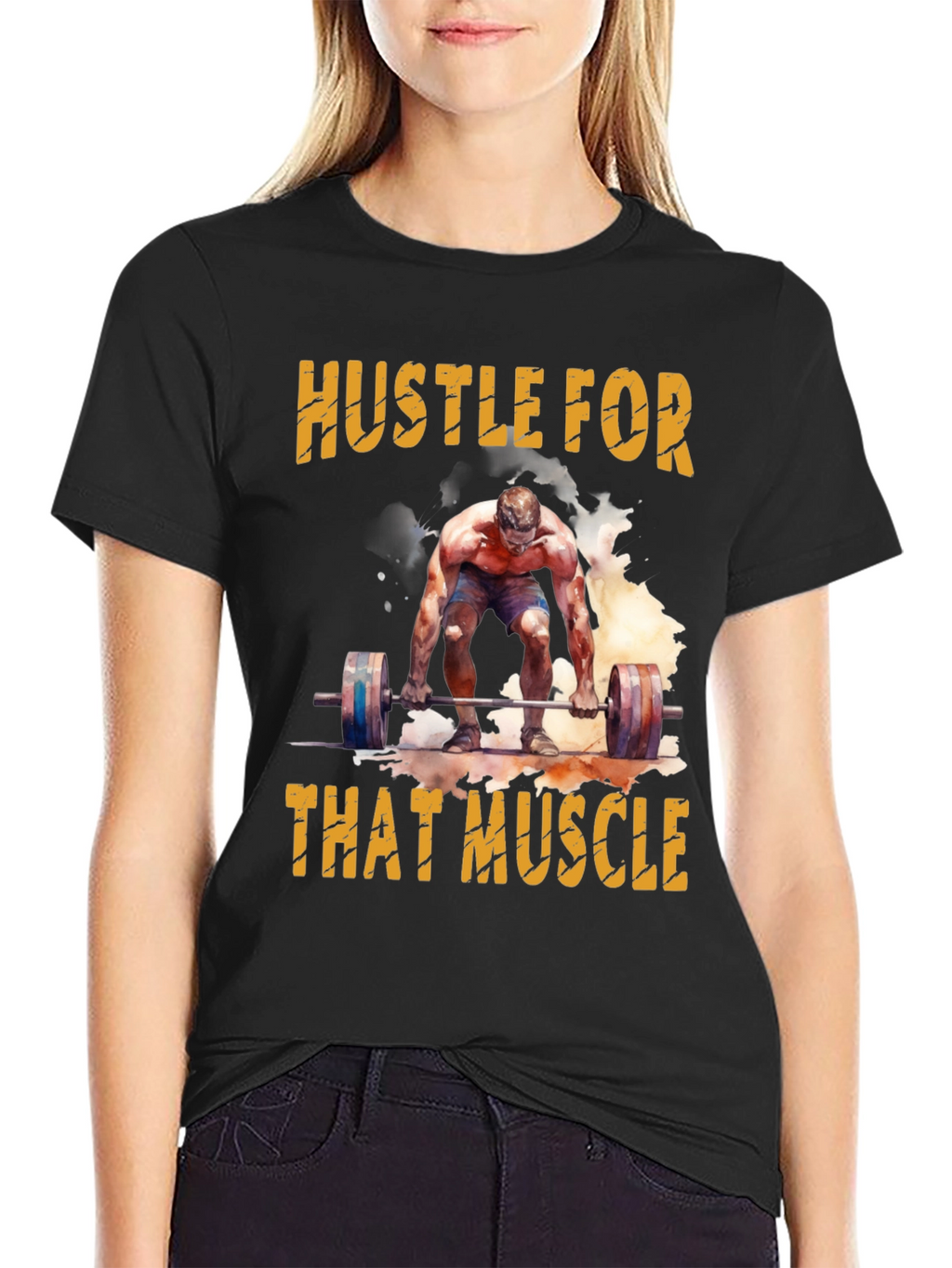 Hustle For That Muscle Weightlifting T-Shirt
