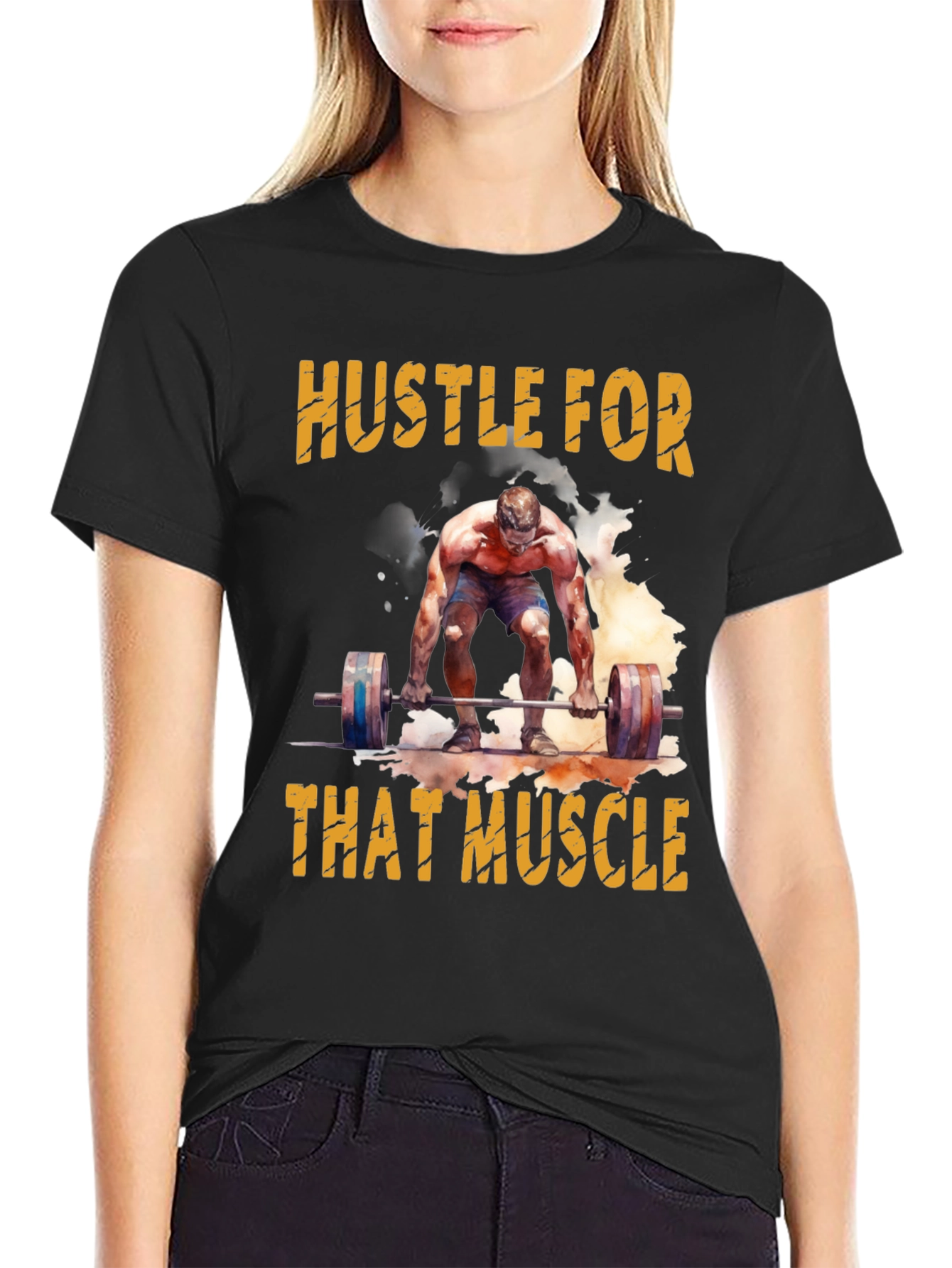 Hustle For That Muscle Weightlifting T-Shirt