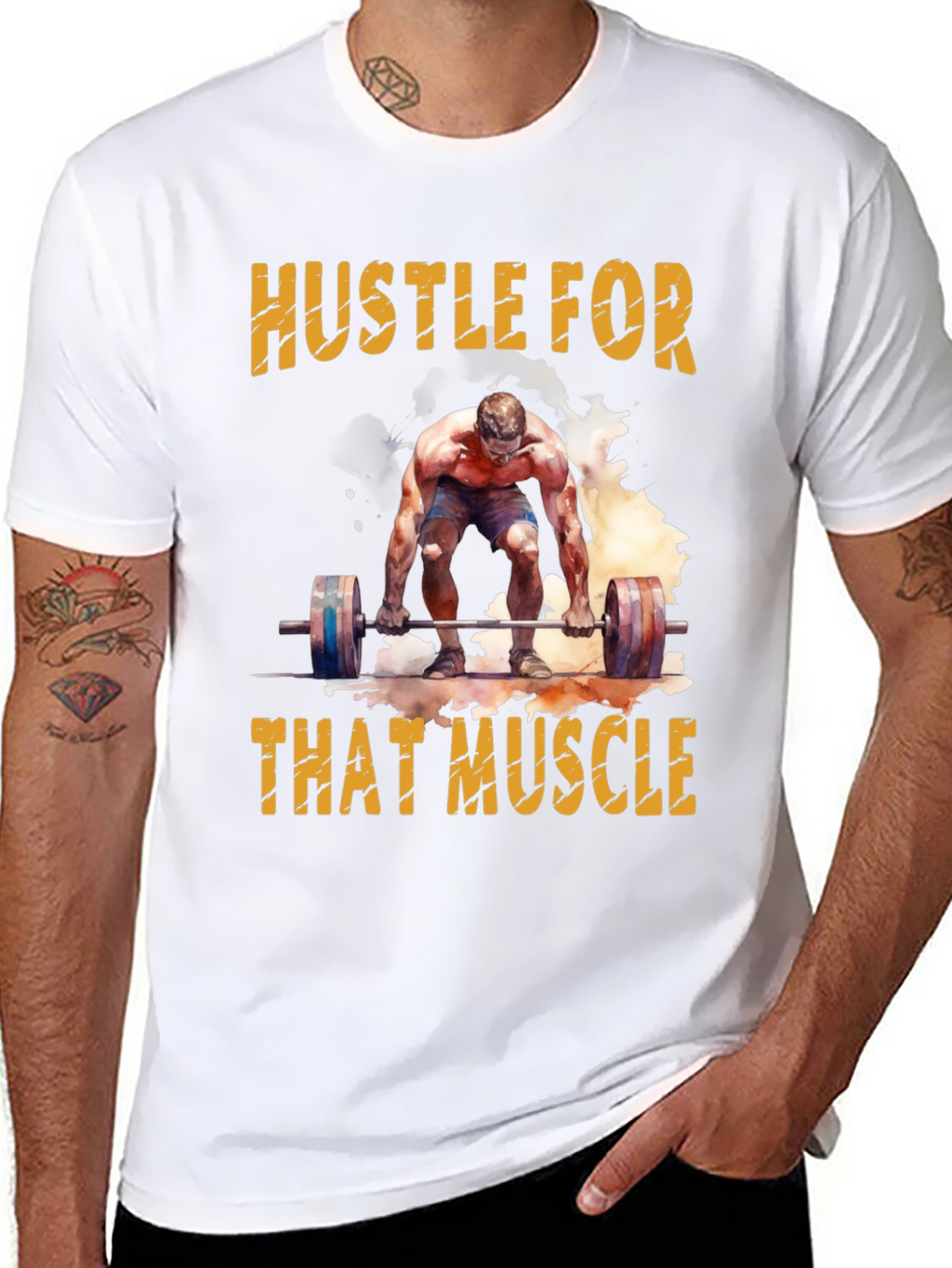 Hustle For That Muscle Weightlifting T-Shirt