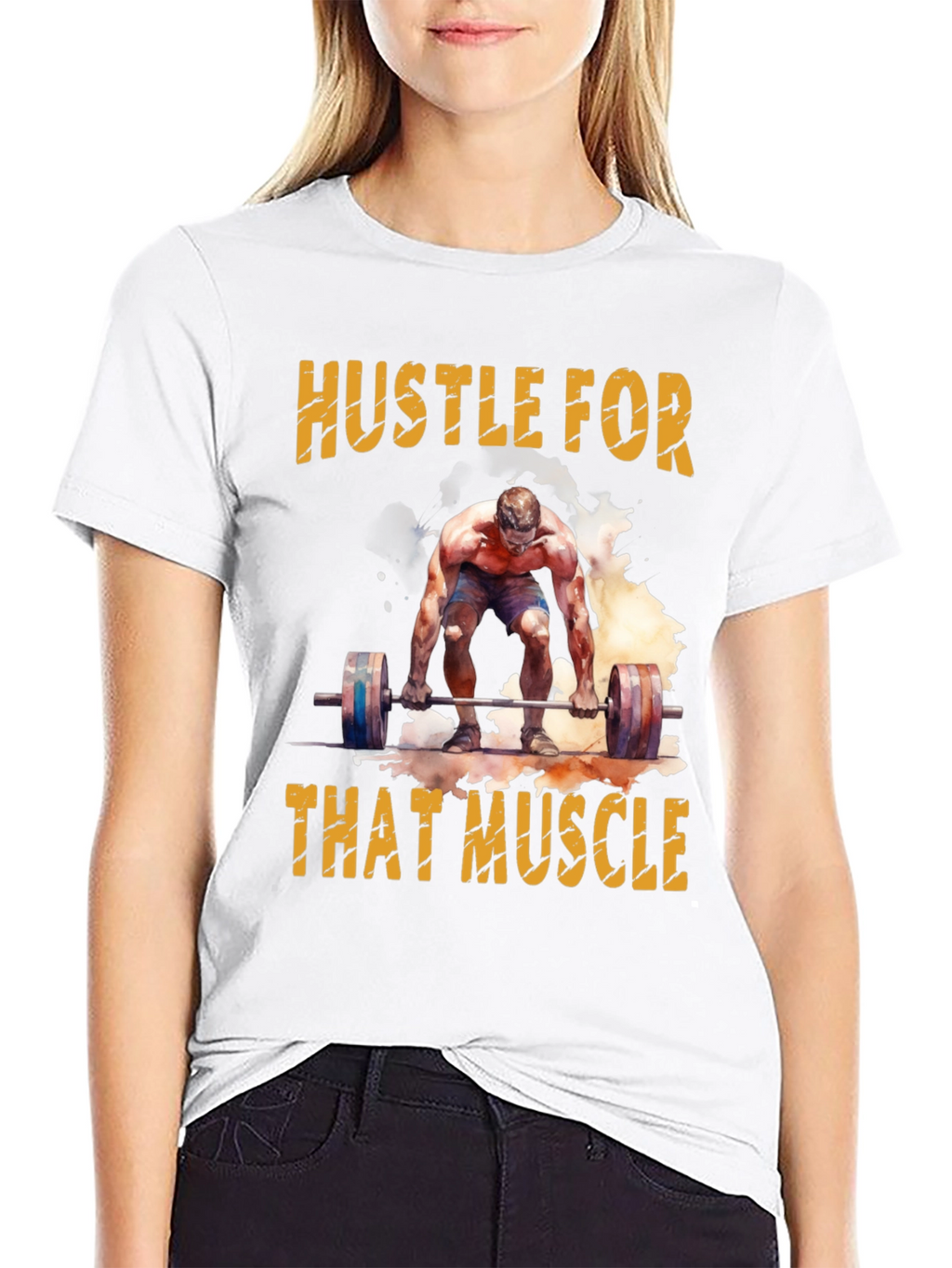 Hustle For That Muscle Weightlifting T-Shirt
