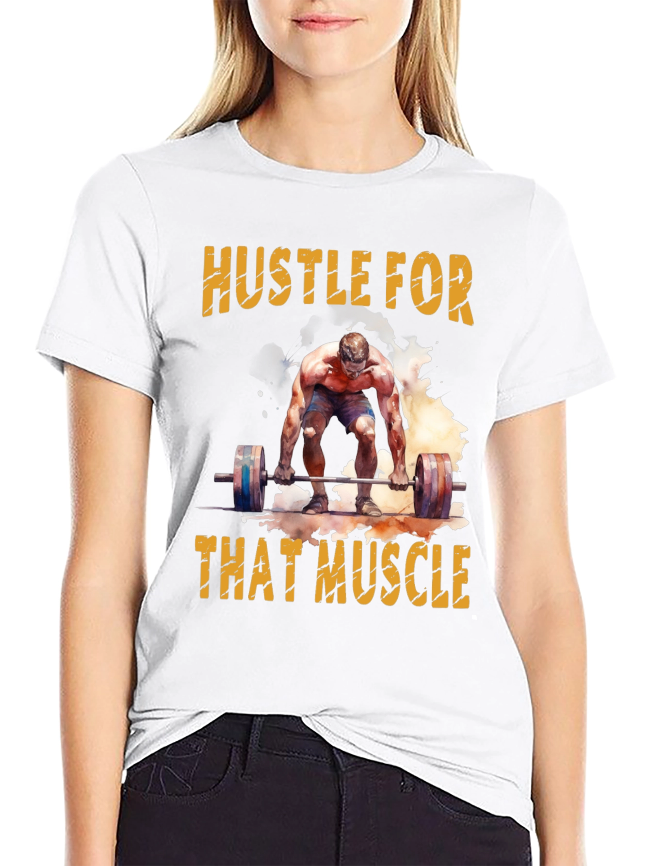 Hustle For That Muscle Weightlifting T-Shirt