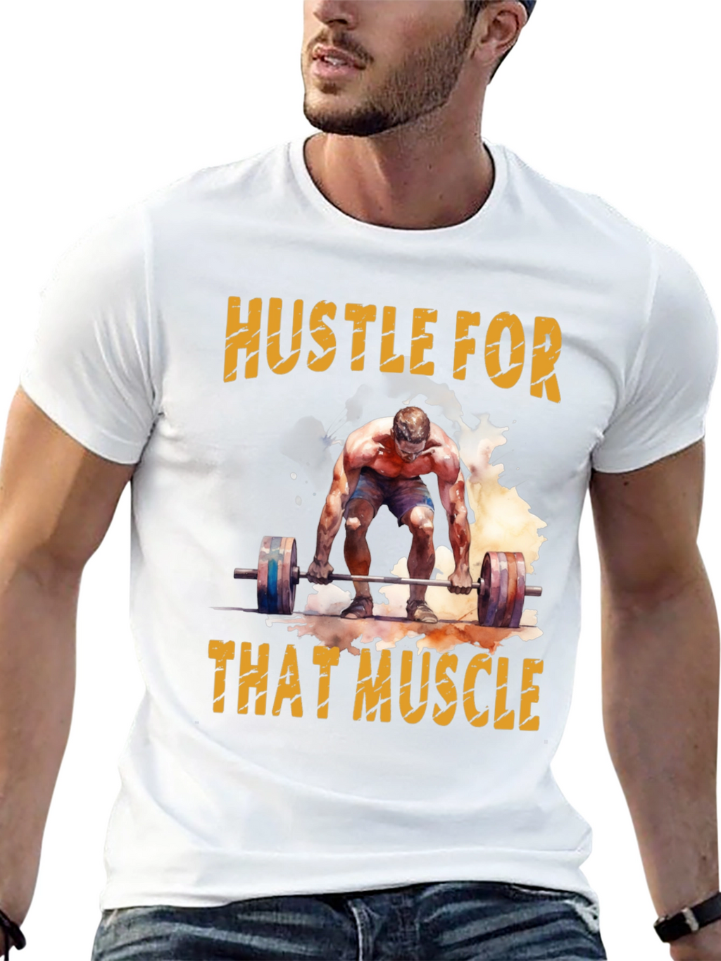 Hustle For That Muscle Weightlifting T-Shirt