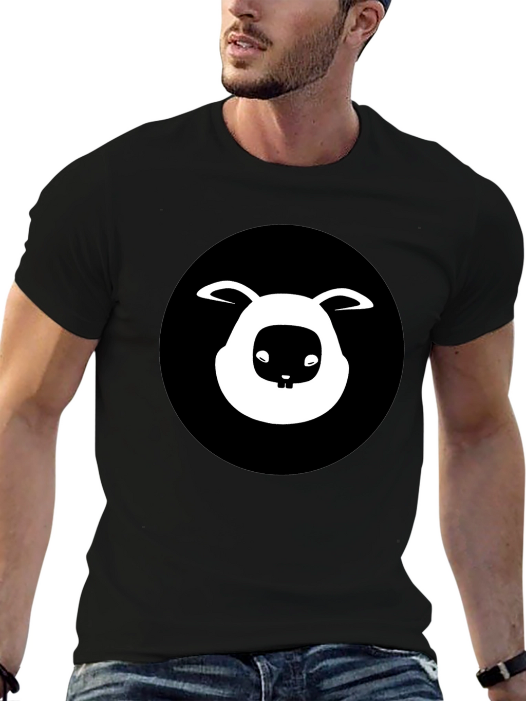 Bunny Graphic Black T-Shirt