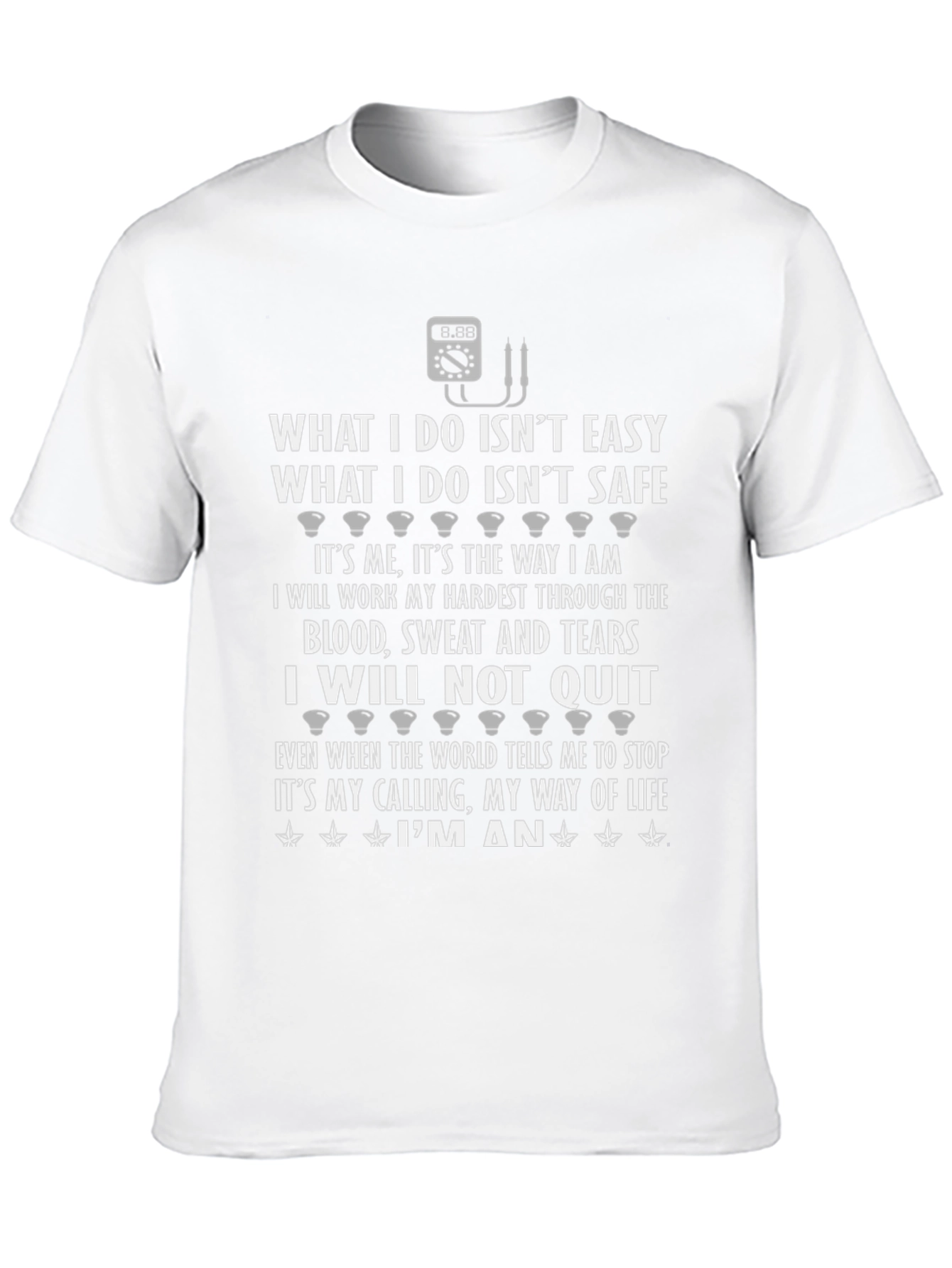 Electricians Calling Graphic Tee - Hard Work Dedication