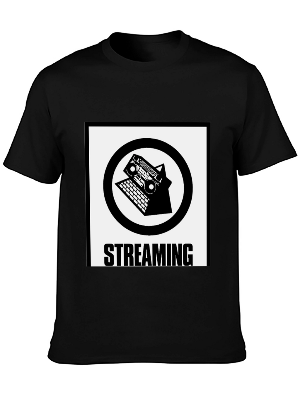 Streaming Graphic Tee - Black Cotton Blend