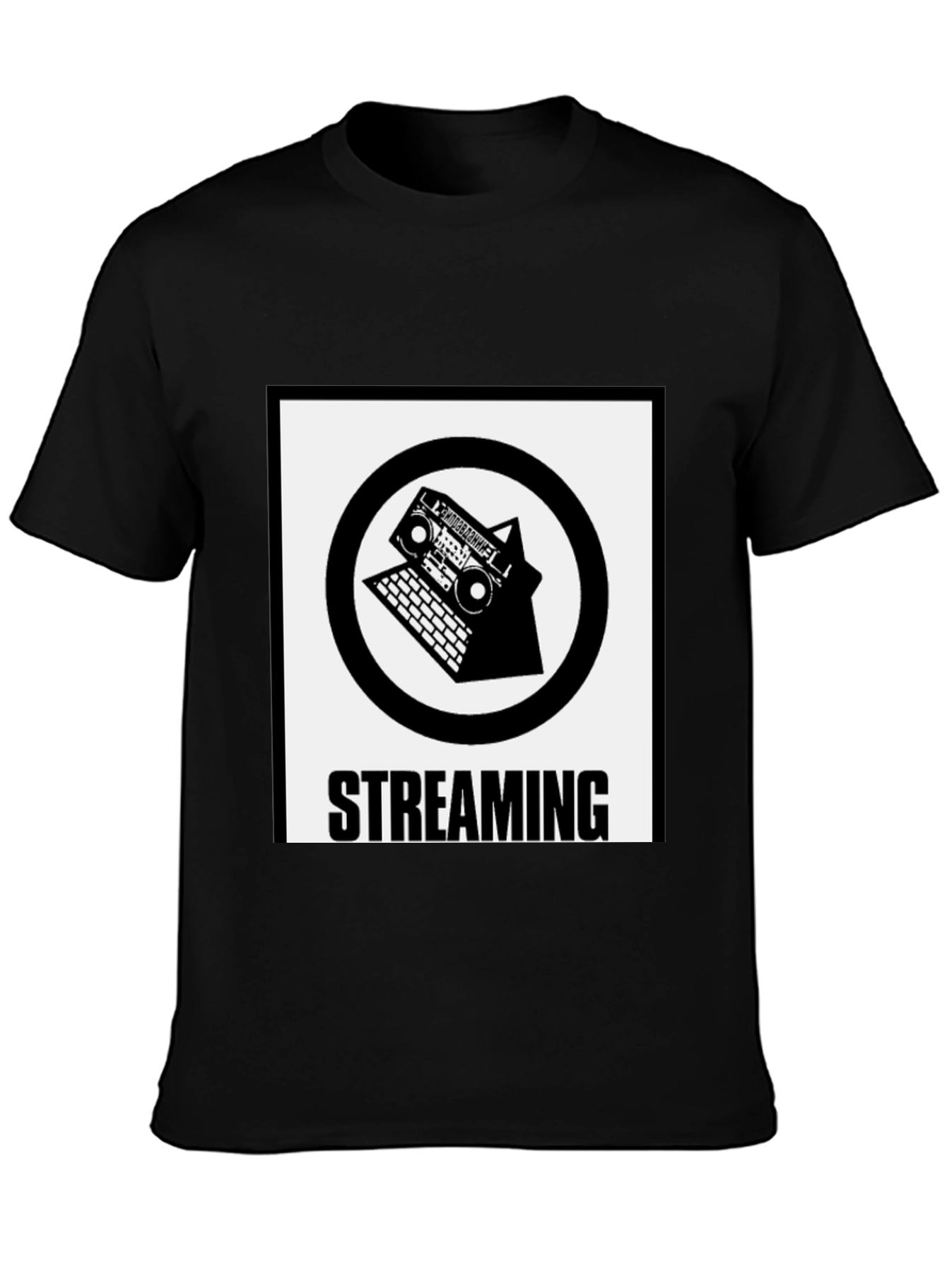 Streaming Graphic Tee - Black Cotton Blend