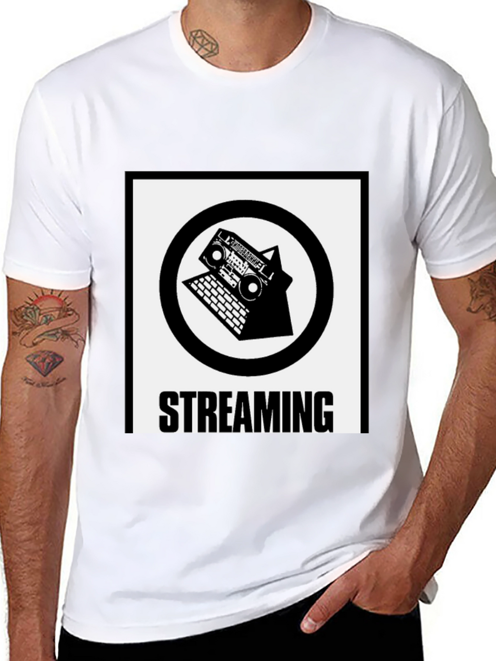 Streaming Graphic Tee - Black Cotton Blend