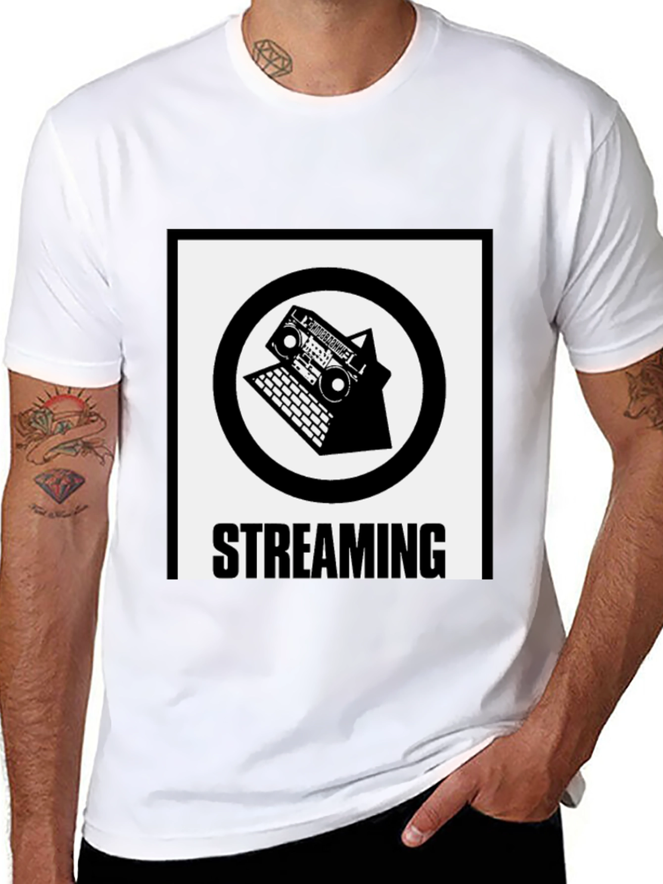 Streaming Graphic Tee - Black Cotton Blend