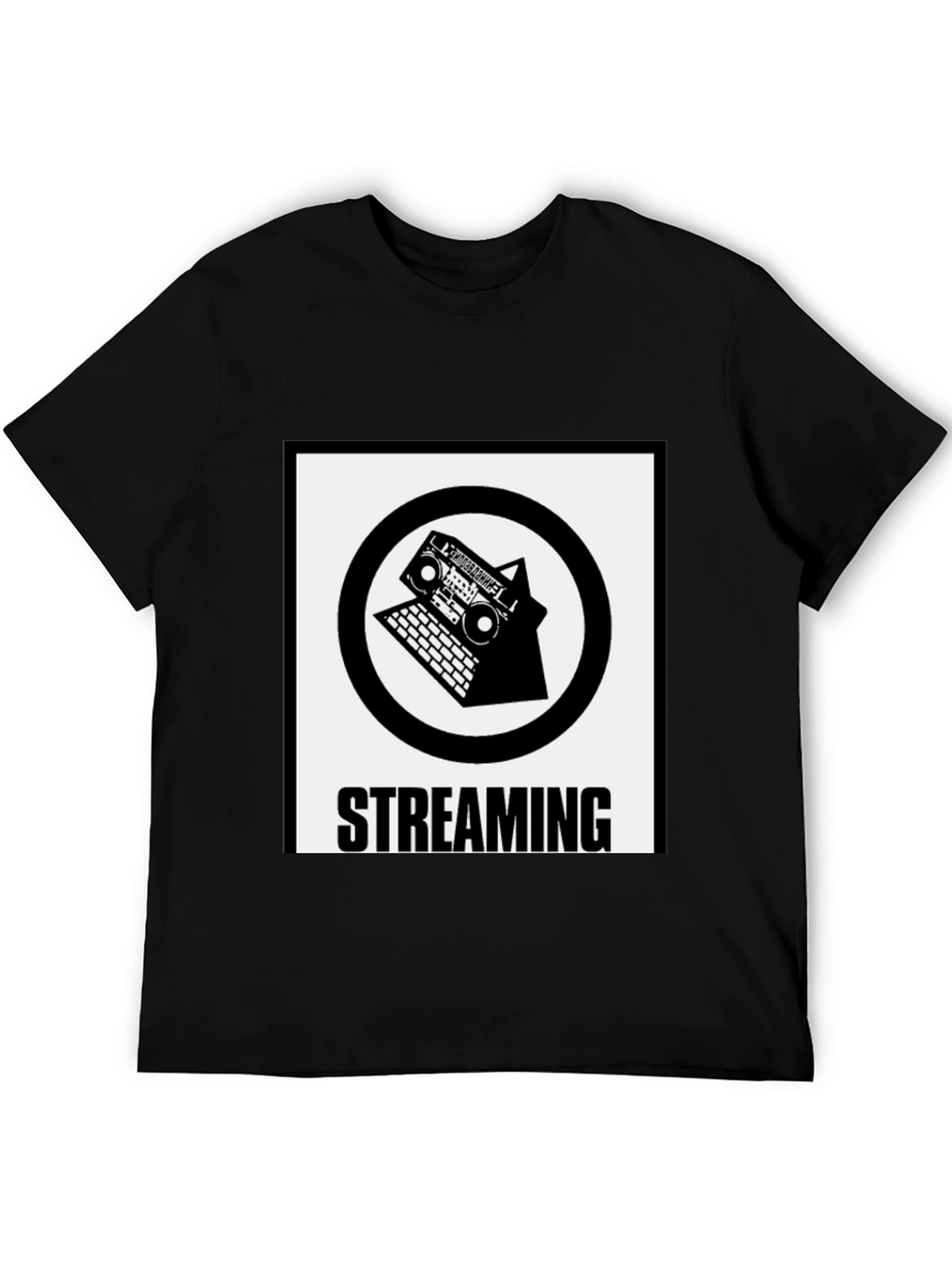 Streaming Graphic Tee - Black Cotton Blend