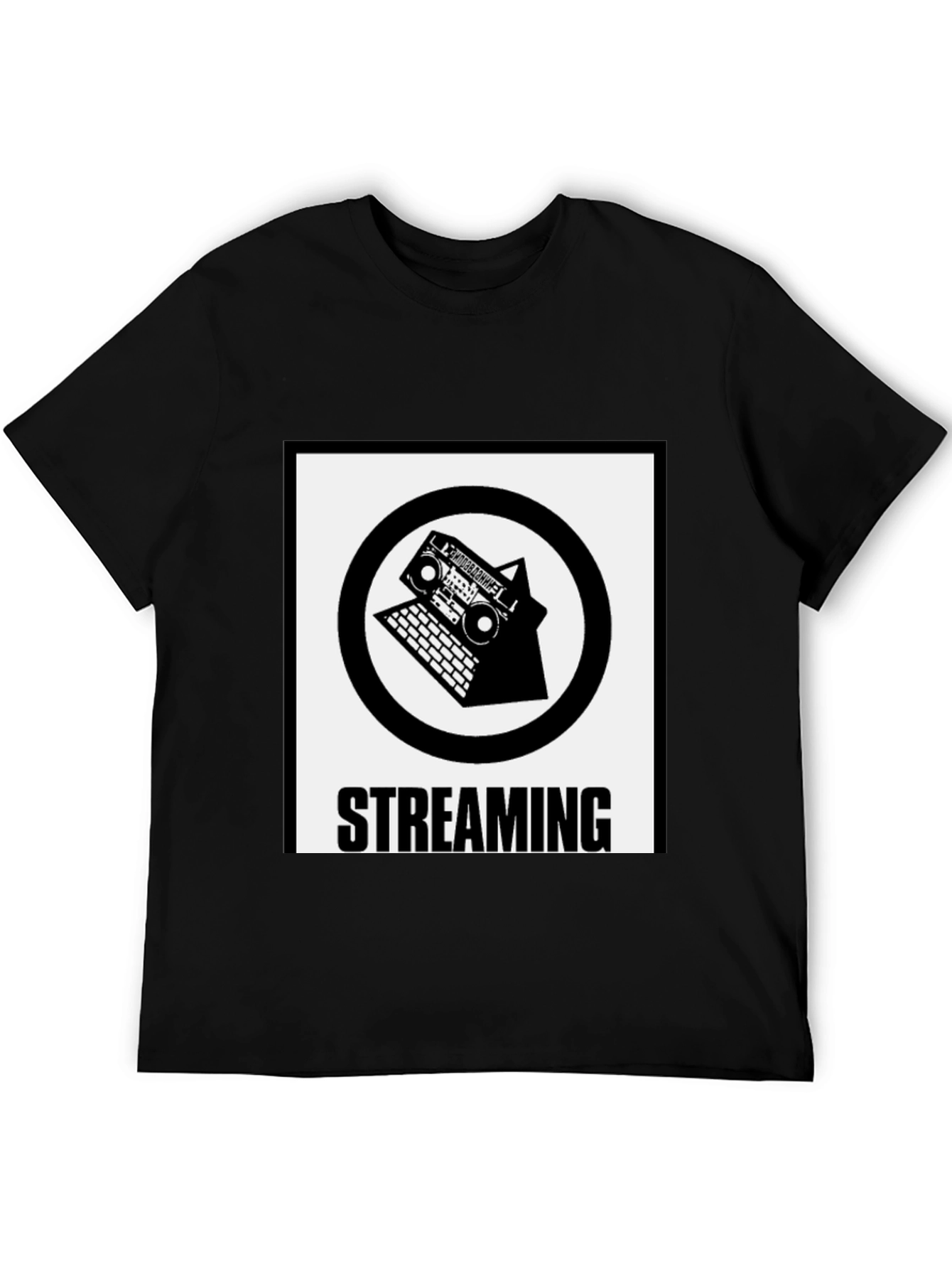 Streaming Graphic Tee - Black Cotton Blend