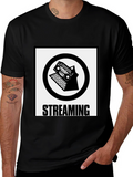 Streaming Graphic Tee - Black Cotton Blend