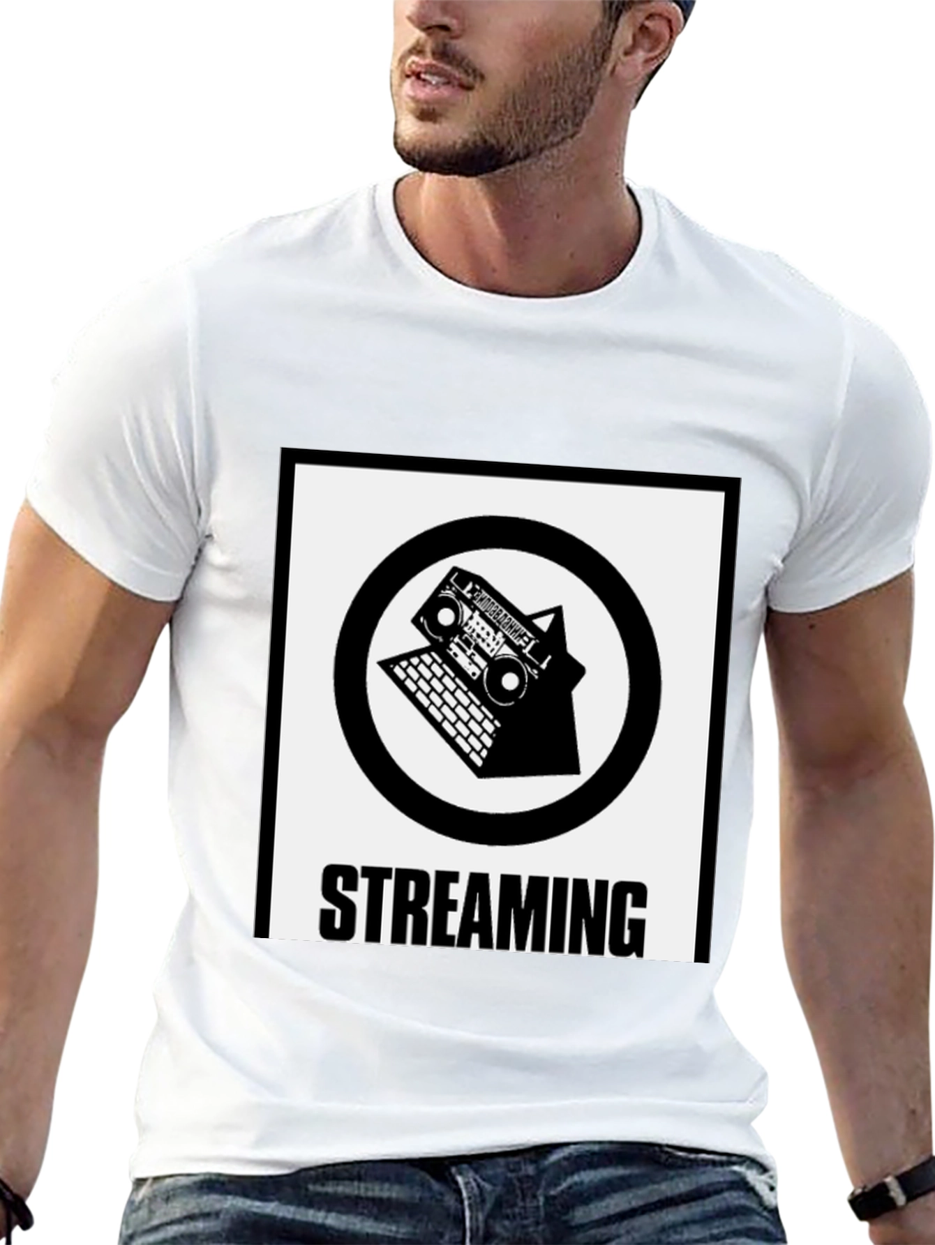 Streaming Graphic Tee - Black Cotton Blend