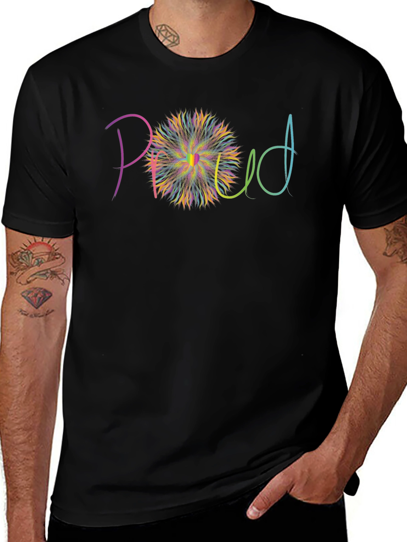 Proud Graphic T-Shirt - Black Cotton Blend