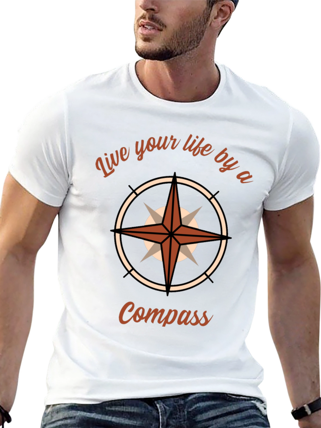 Compass Graphic T-Shirt - Live Your Life Design