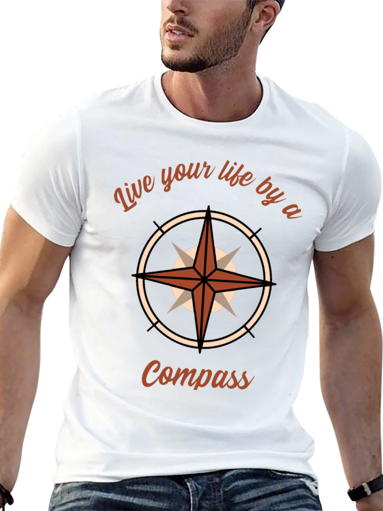 Compass Graphic T-Shirt - Live Your Life Design