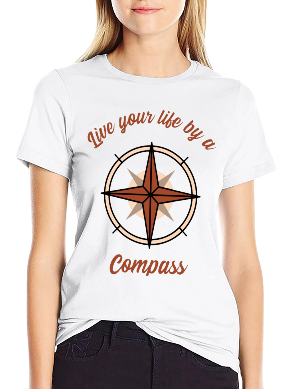 Compass Graphic T-Shirt - Live Your Life Design