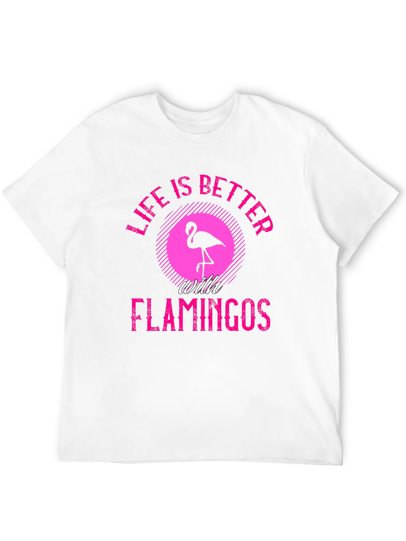 Life is Better with Flamingos Black T-Shirt