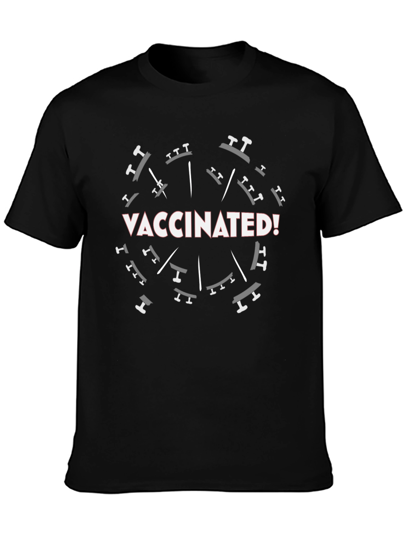 Vaccinated Graphic T-Shirt - Black