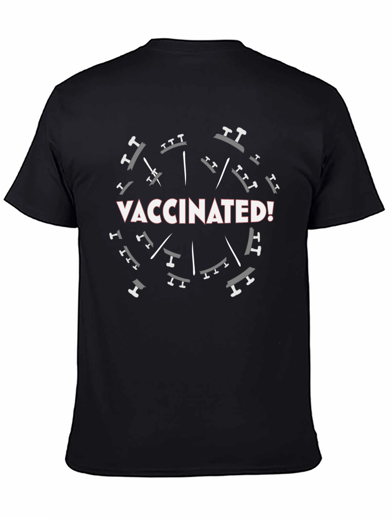 Vaccinated Graphic T-Shirt - Black