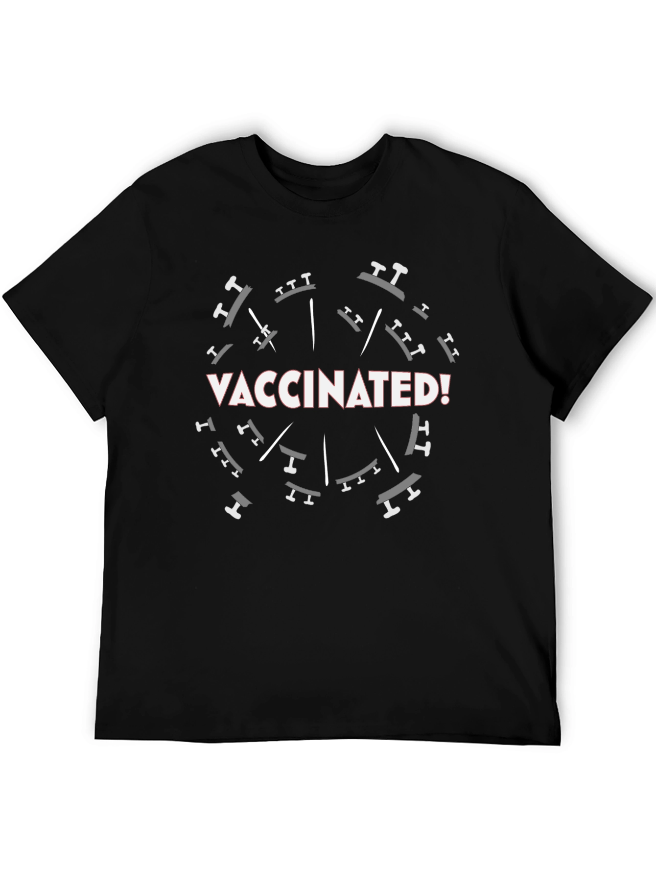 Vaccinated Graphic T-Shirt - Black
