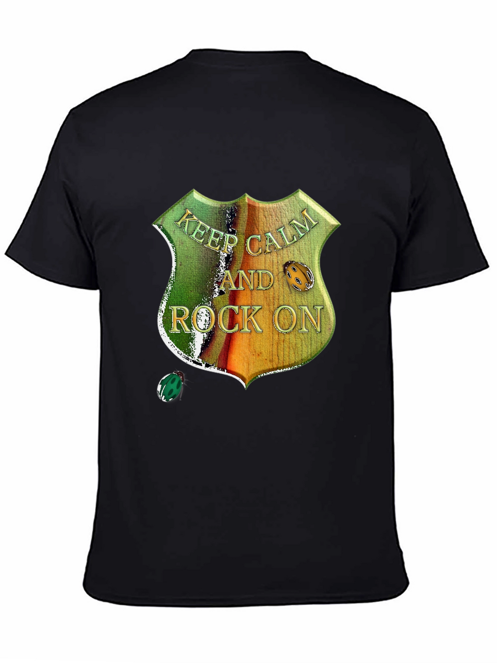 Keep Calm and Rock On Black T-Shirt