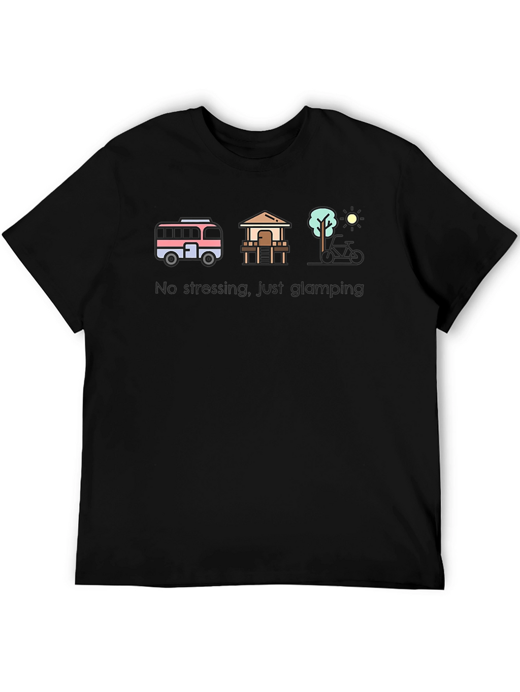 Glamping Lifestyle T-Shirt - No Stressing Just Glamping!